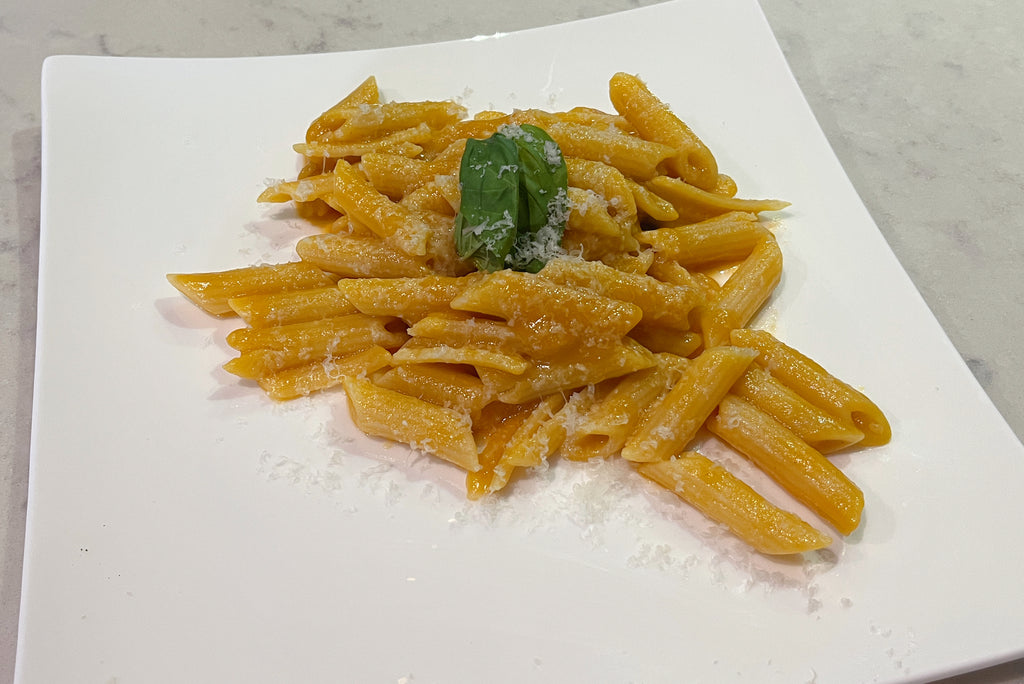 Penne with Yellow Datterino Tomato Purée