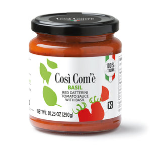 Red "Datterino" Tomato Sauce with Basil by Così Com'è - 10.23 oz- Italian Tomatoes