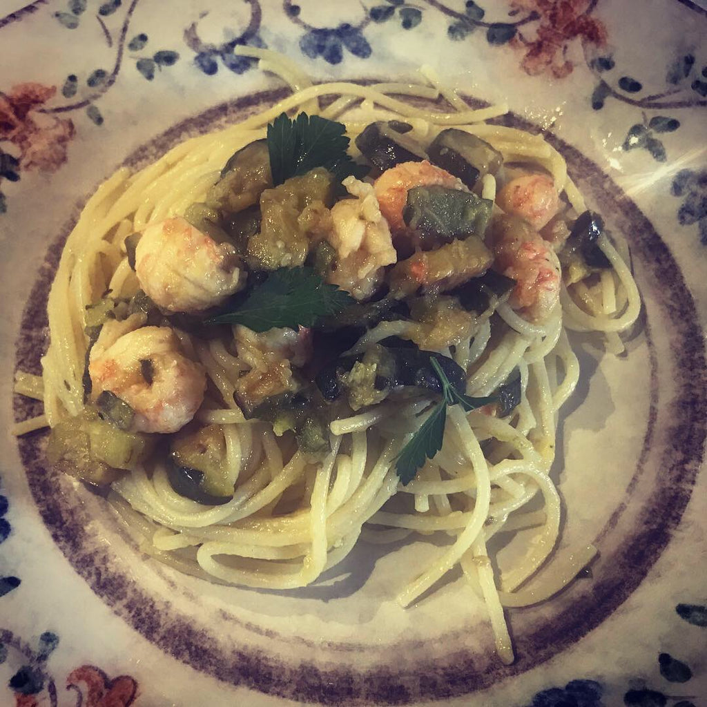 Spaghetti With Langostino and Zucchini