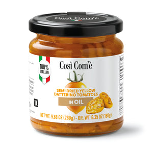 Semi Dried Yellow "Datterino" Tomatoes In Oil by Così Com'è - 9.88oz- Italian Tomatoes