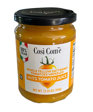 Whole Yellow "Datterino" Tomatoes Unpeeled In Its Juice by Così Com'è - 12.35oz- Italian Tomatoes