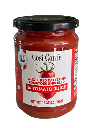 Whole Red " Datterino" Tomatoes Unpeeled In Its Juice by Così Com'è - 12.35oz - Italian Tomatoes